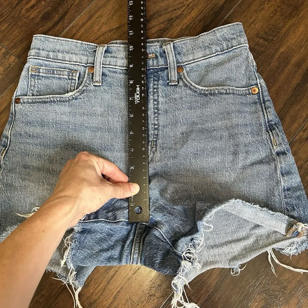 Madewell Denim Cut Off Shorts Women 25 Blue High Rise Raw Hem Distressed